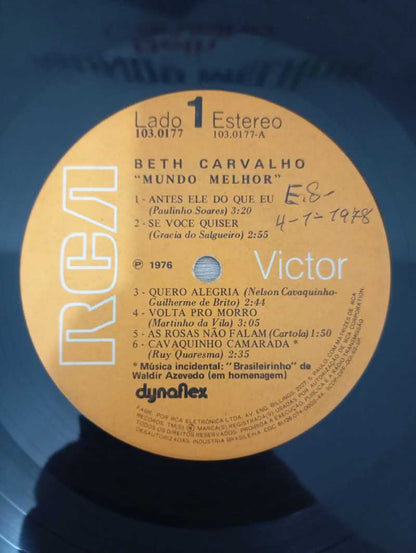 Lp Vinil Beth Carvalho Mundo Melhor
