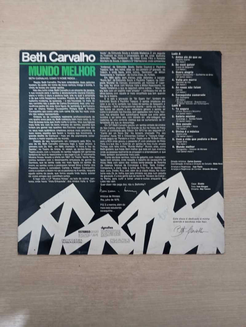 Lp Vinil Beth Carvalho Mundo Melhor