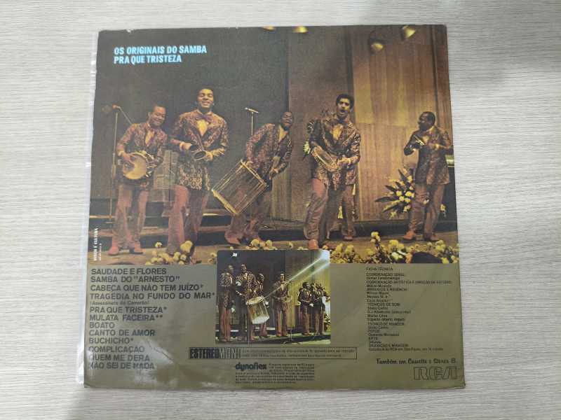 Lp Vinil Os Originais Do Samba Pra Que Tristeza Com Encarte
