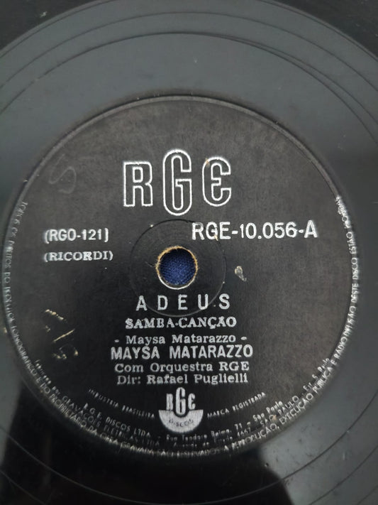Disco 78 RPM Maysa Matarazzo Adeus / Resposta, Leia