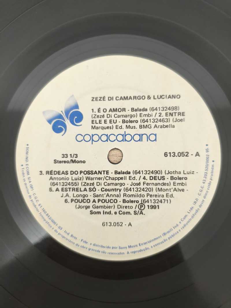 Lp Vinil Zezé Di Camargo & Luciano 1991