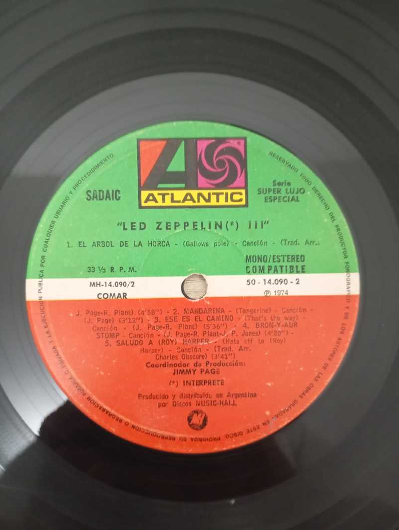 Lp Vinil Led Zeppelin III Argentina Capa Dupla Importado