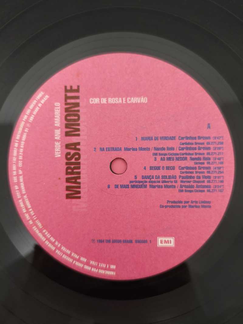 Lp Vinil Marisa Monte Cor De Rosa Carvão Com Encarte, Leia