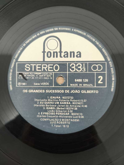 Lp Vinil João Gilberto Os Grandes Sucessos de