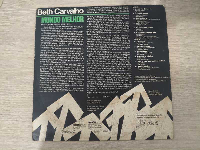 Lp Vinil Beth Carvalho Mundo Melhor Com Encarte