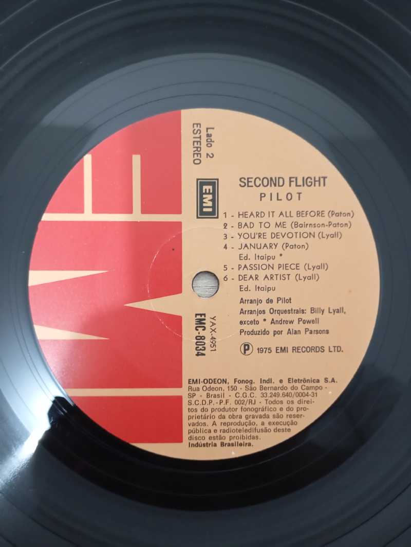 Lp Vinil Pilot Second Flight Com Encarte
