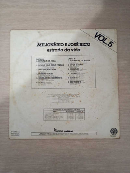 Lp Vinil Milionário & José Rico Estrada da Vida (Volume 5)