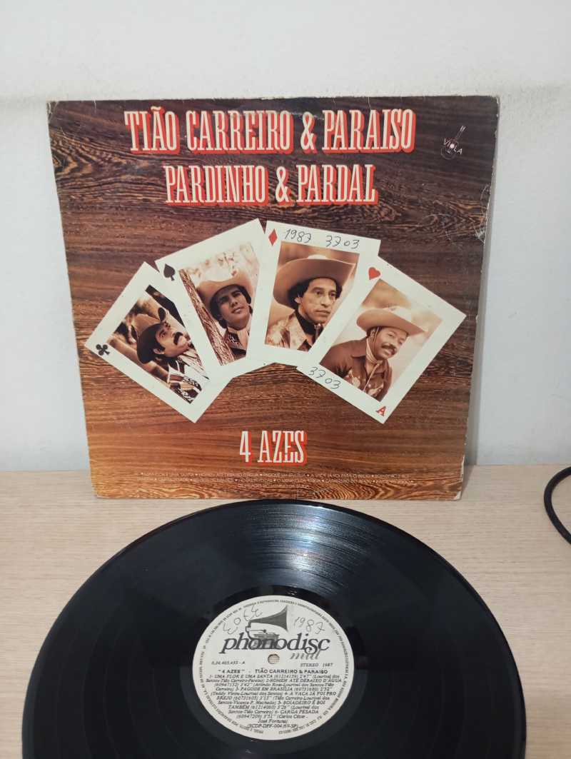 Lp Vinil Tião Carreiro Paraíso Pardinho Pardal 4 Azes