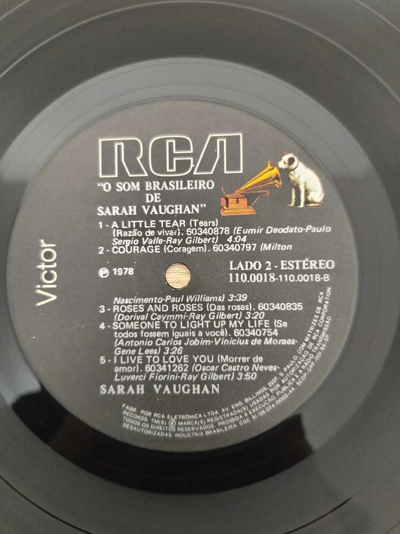 Lp Vinil Sarah Vaughan O Som Brasileiro de