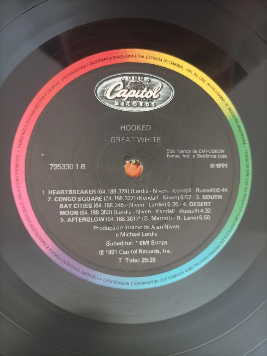 Lp Vinil Great White Hooked Com Encarte