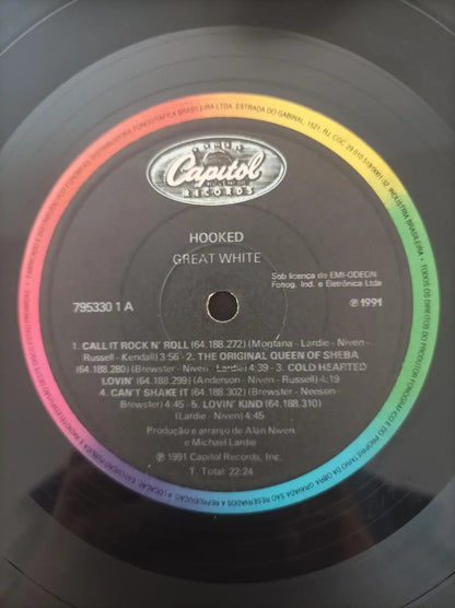 Lp Vinil Great White Hooked Com Encarte