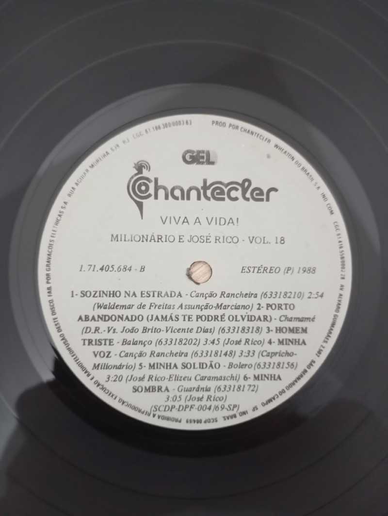 Lp Vinil Milionário & José Rico Viva A Vida Vol 18