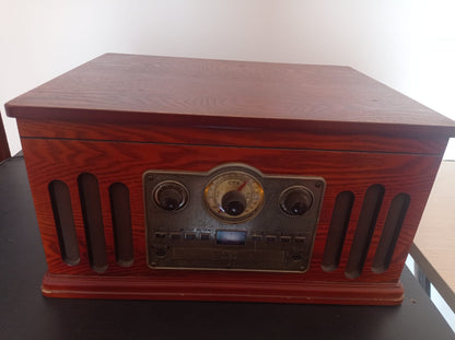 Toca discos Vintage Retrô CTX Classic com Rádio e CD