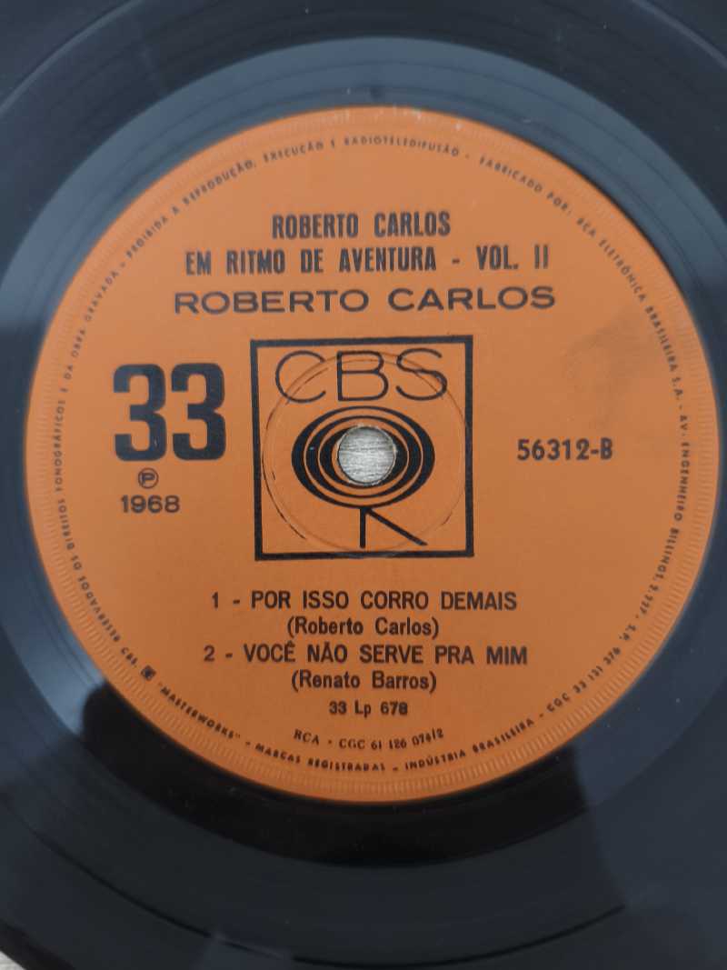Compacto Vinil Roberto Carlos Em Ritmo de Aventura Vol. II