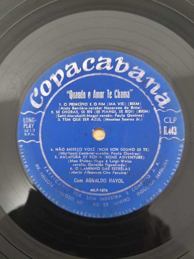 Lp Vinil Agnaldo Rayol Quando O Amor Te Chama
