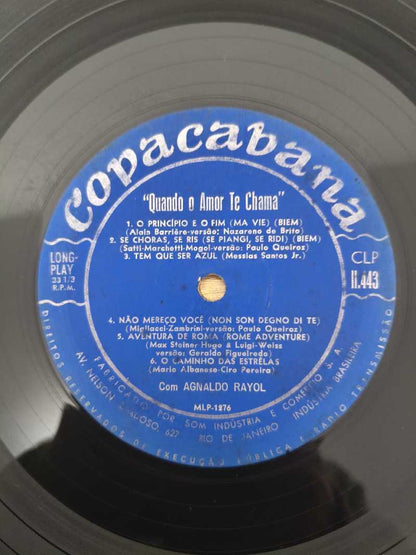 Lp Vinil Agnaldo Rayol Quando O Amor Te Chama