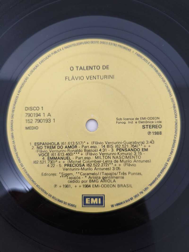 Lp Vinil Flávio Venturini O Talento de Duplo Com Encarte