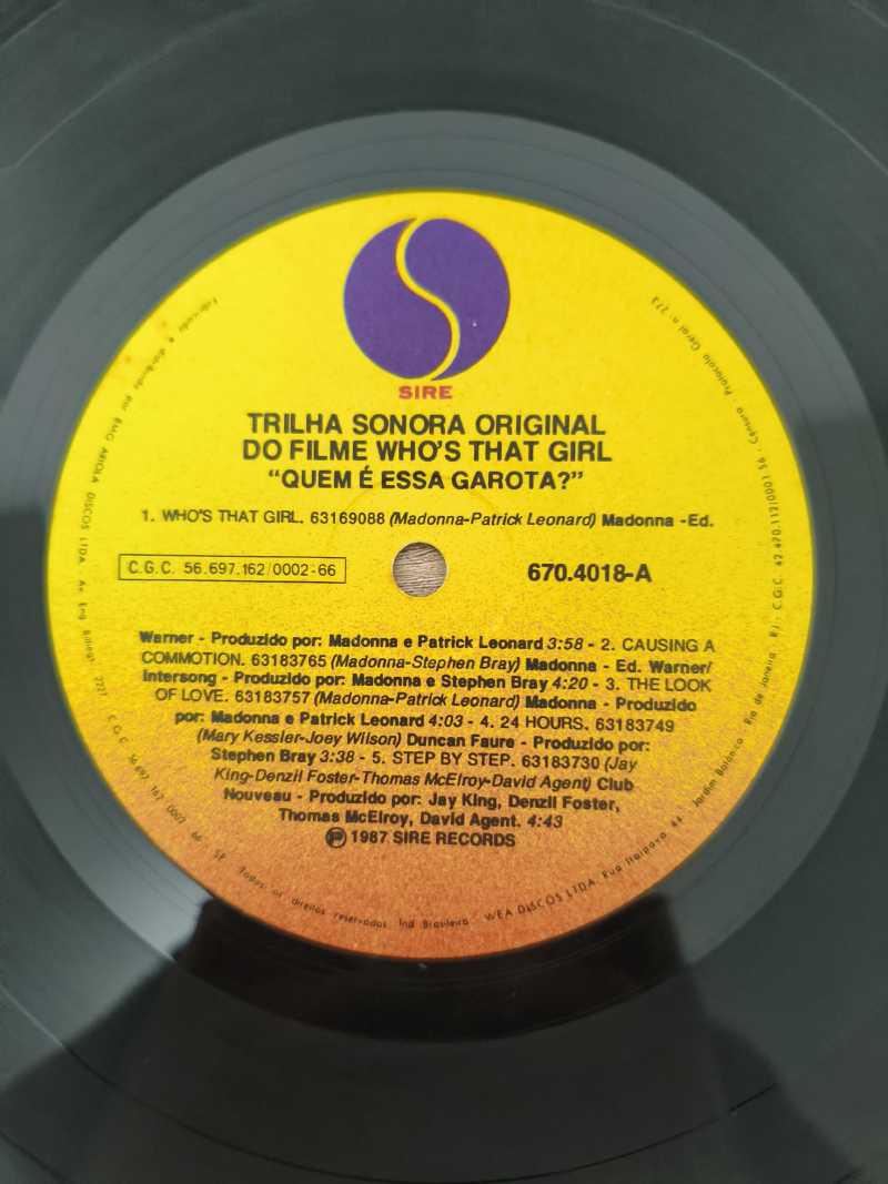 Lp Vinil Madonna Who's That Girl / Quem é essa garota