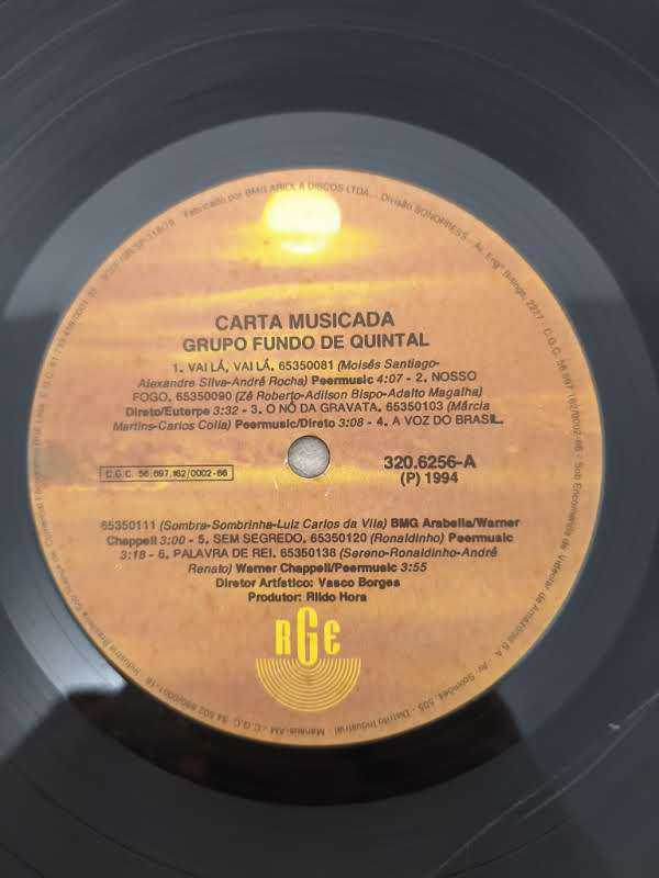 Lp Vinil Fundo De Quintal Carta Musicada Com Encarte, Leia