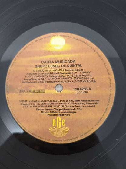 Lp Vinil Fundo De Quintal Carta Musicada Com Encarte, Leia