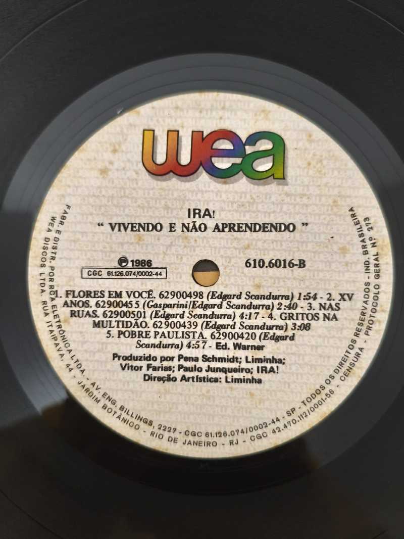 Lp Vinil Ira! Vivendo E Não Aprendendo Com Encarte