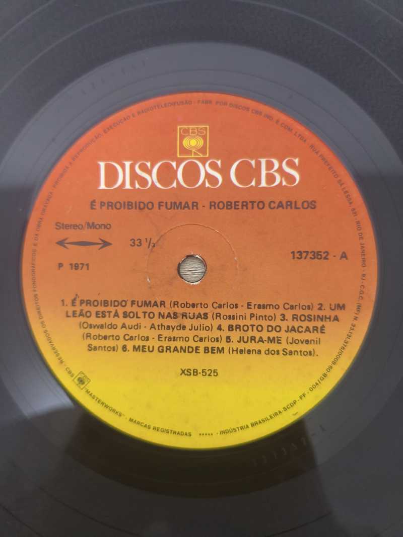 Lp Vinil Roberto Carlos É Proibido Fumar