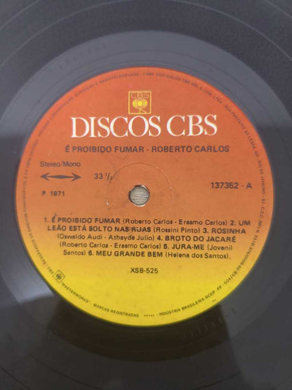 Lp Vinil Roberto Carlos É Proibido Fumar