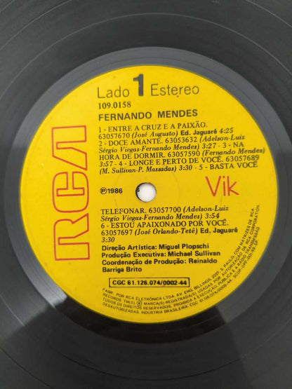 Lp Vinil Fernando Mendes 1986 Com Encarte