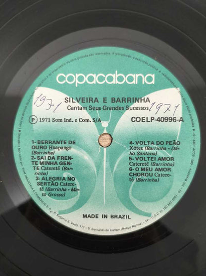 Lp Vinil Silveira & Barrinha Cantam Seus Grandes Sucessos