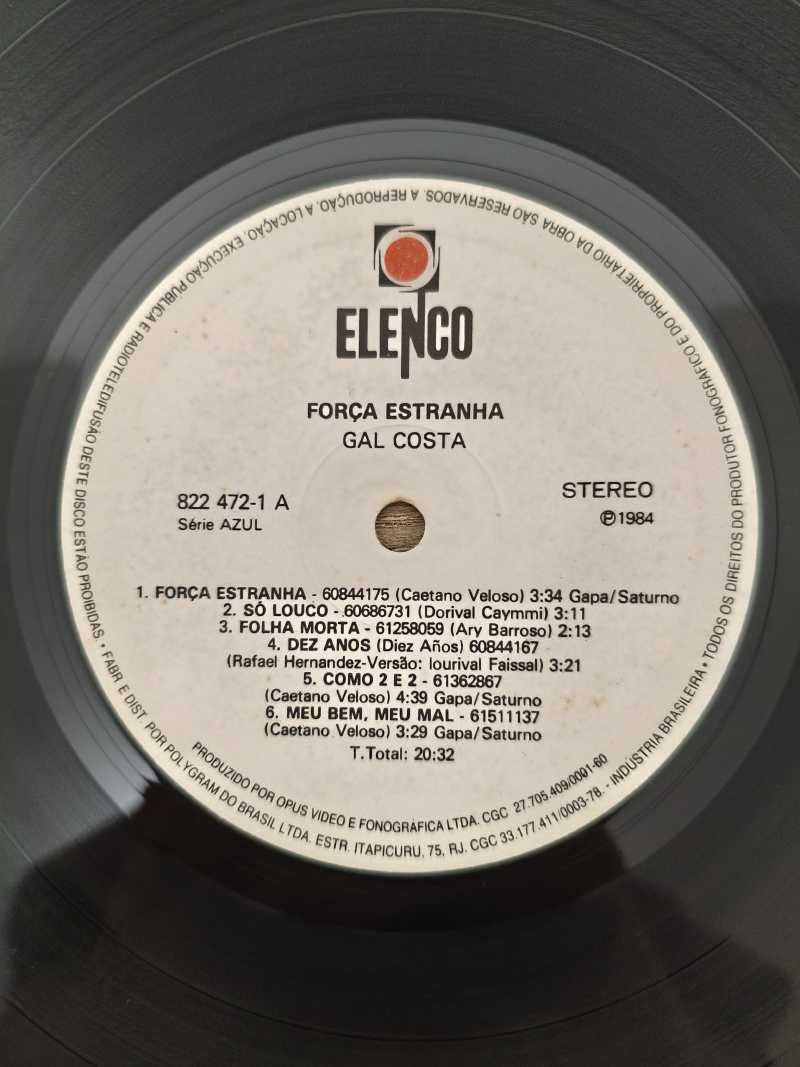 Lp Vinil Gal Costa Força Estranha