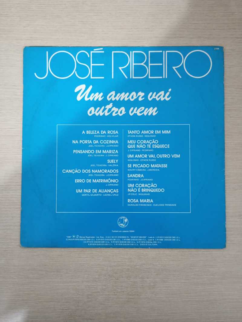 Lp Vinil José Ribeiro Um Amor Vai, Outro Vem