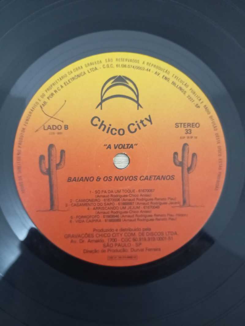 Lp Vinil Baiano & Os Novos Caetanos A Volta
