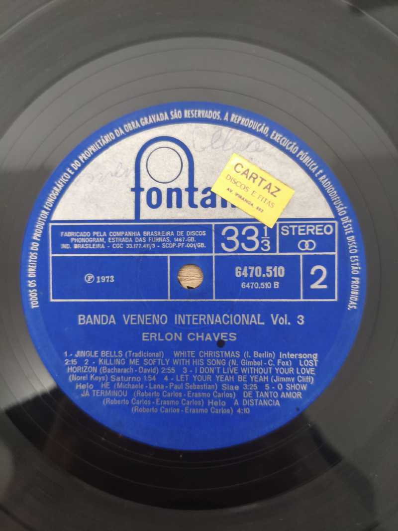 Lp Vinil Banda Veneno Internacional Erlon Chaves Vol. 3