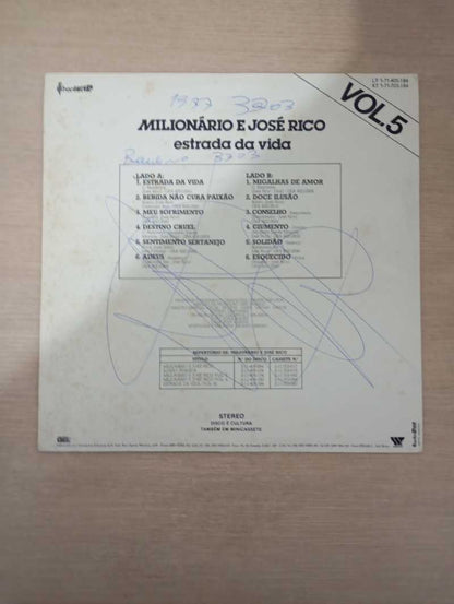 Lp Vinil Milionário & José Rico Estrada da Vida (Volume 5)