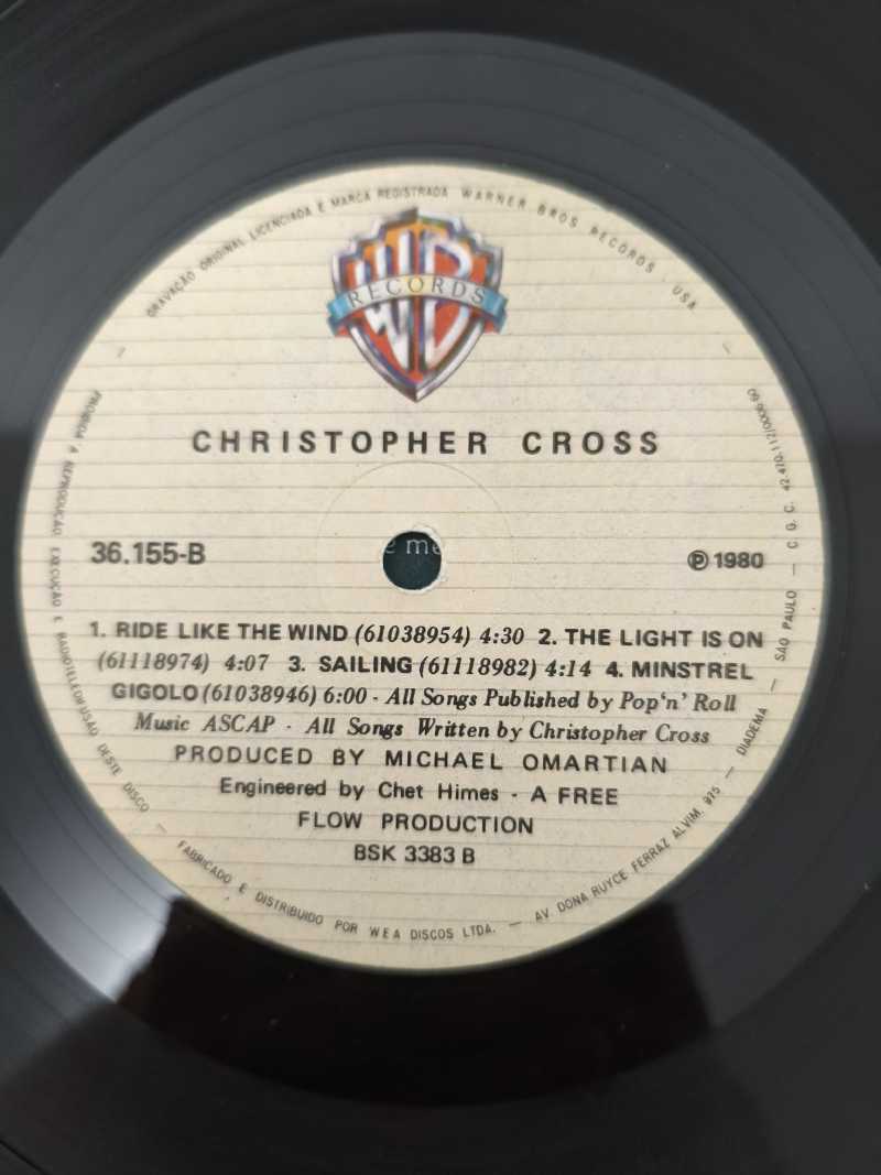Lp Vinil Christopher Cross 1980 Com Encarte