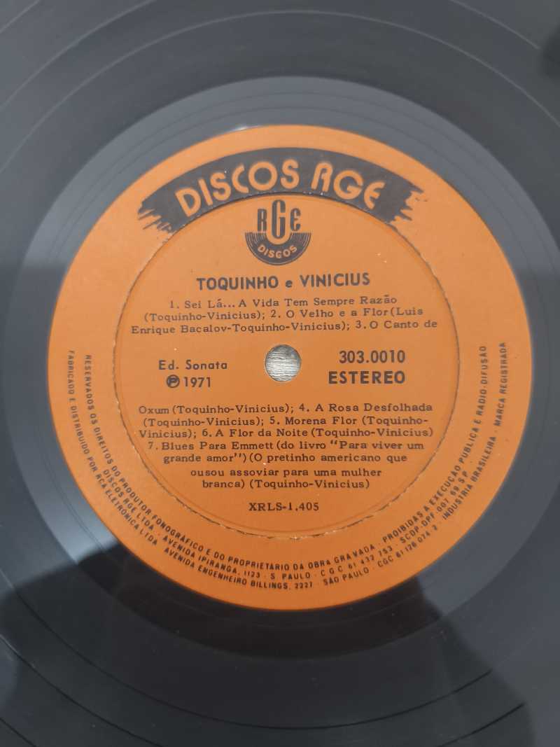 Lp Vinil Toquinho & Vinicius