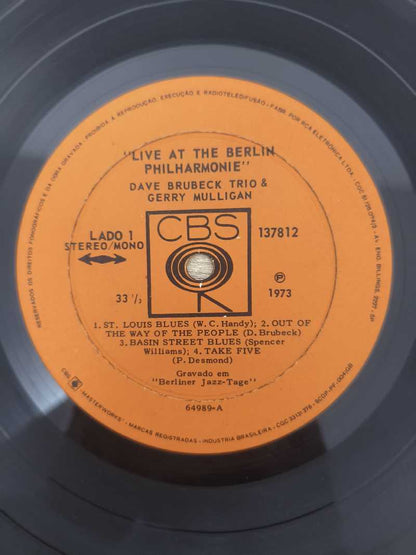 Lp Vinil Dave Brubeck Trio Live at the Berlin Philharmonie