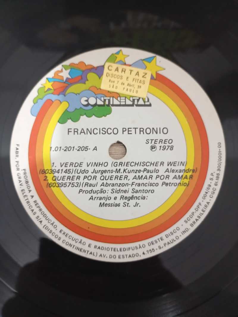 Compacto Vinil Francisco Petrônio Vinho Verde
