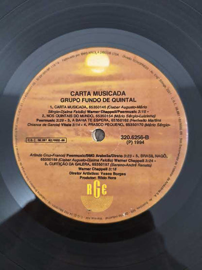 Lp Vinil Fundo De Quintal Carta Musicada Com Encarte, Leia
