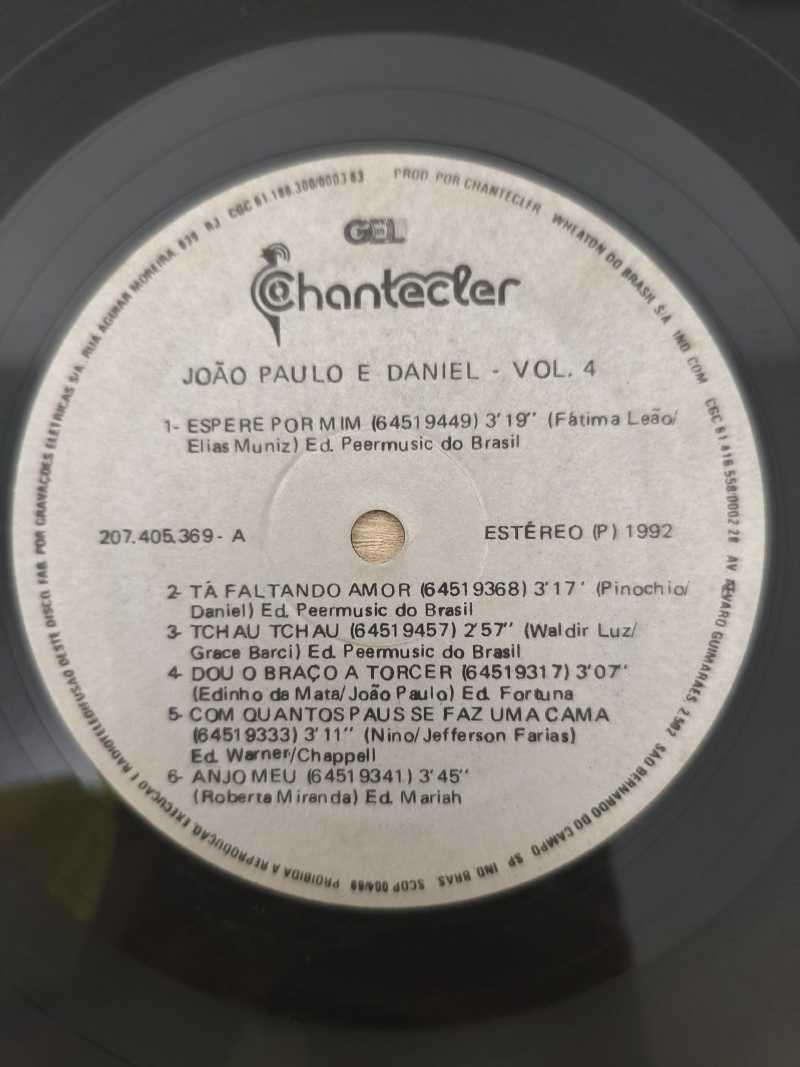 Lp Vinil João Paulo & Daniel Vol. 4