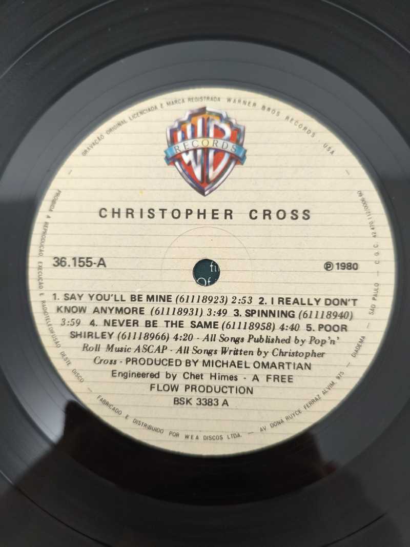 Lp Vinil Christopher Cross 1980 Com Encarte