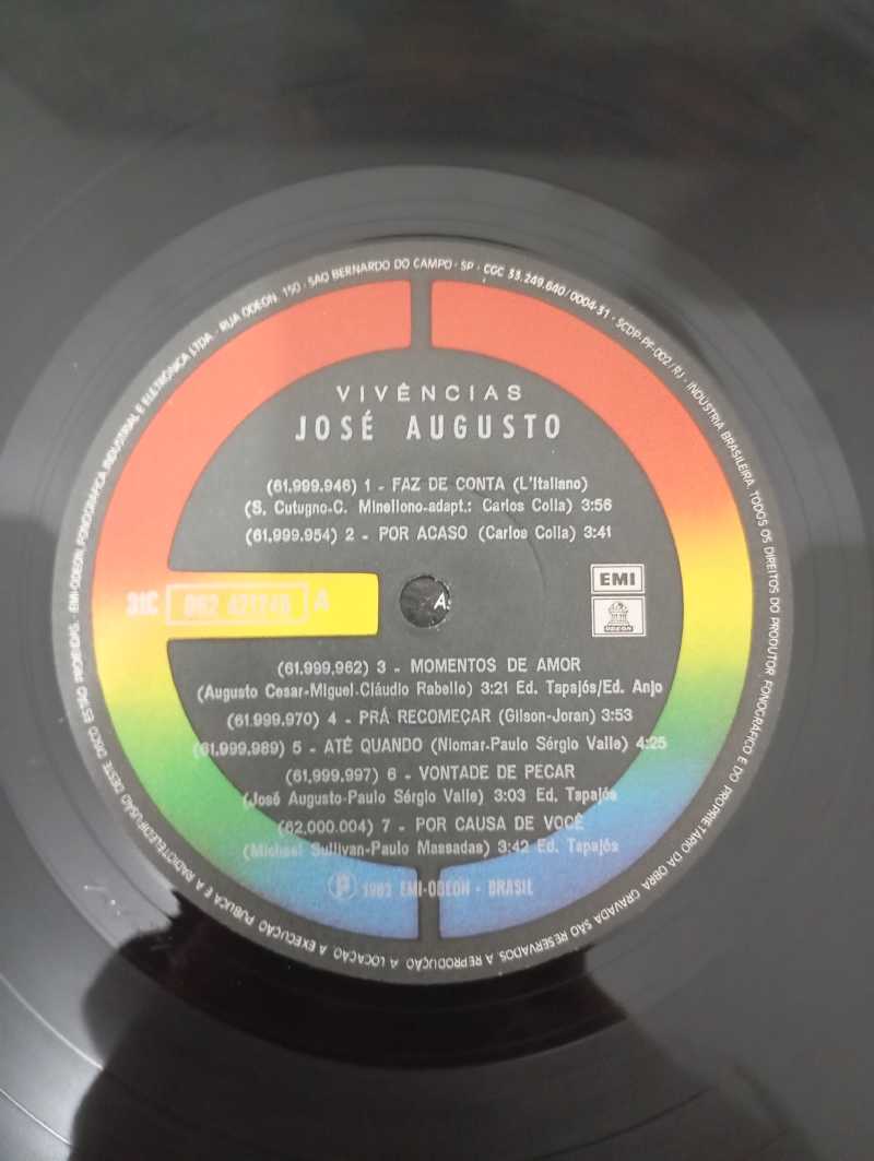 Lp Vinil José Augusto Vivências Com Encarte