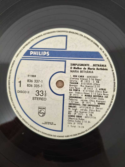 Lp Vinil Maria Bethânia Simplesmente O melhor de Duplo