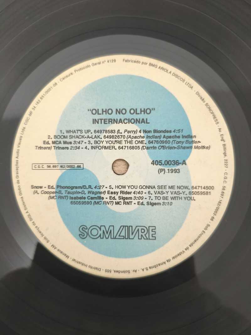Lp Vinil Olho no Olho Internacional