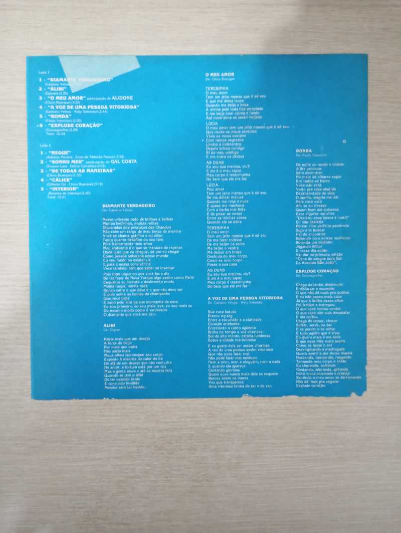 Lp Vinil Maria Bethânia Álibi Com Encarte