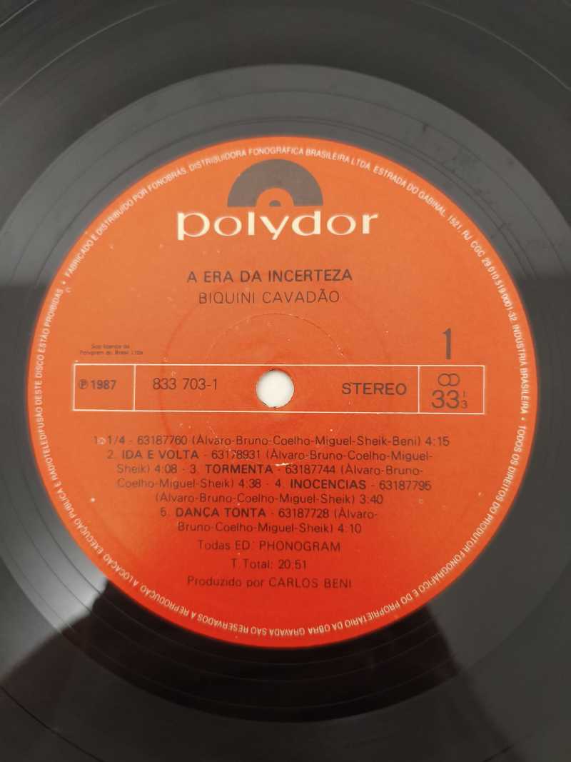 Lp Vinil Biquini Cavadão A Era Da Incerteza Com Encarte
