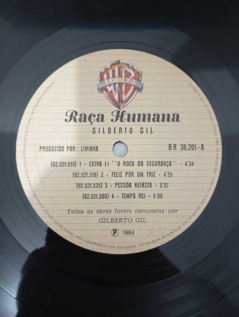 Lp Vinil Gilberto Gil Raça Humana Capa Dupla Com Encarte