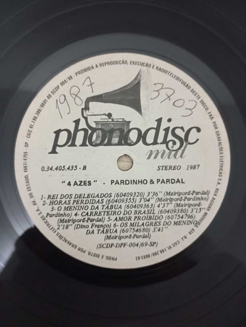 Lp Vinil Tião Carreiro Paraíso Pardinho Pardal 4 Azes