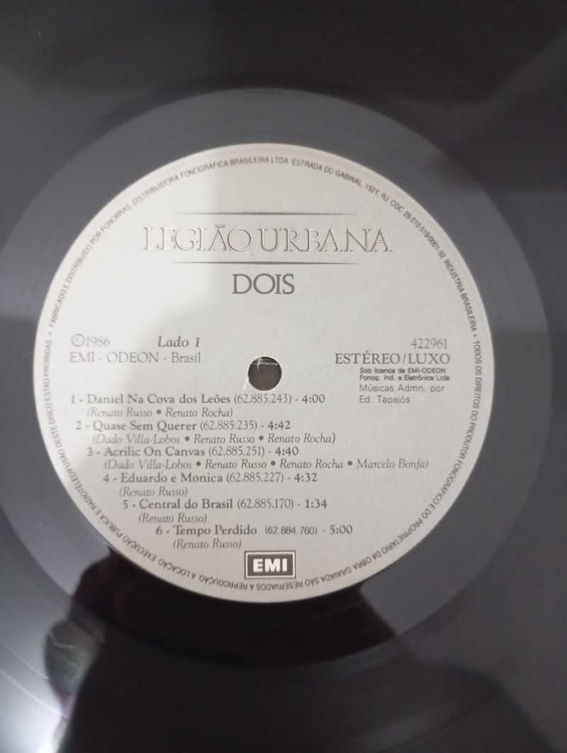 Lp Vinil Legião Urbana Dois Com Encarte