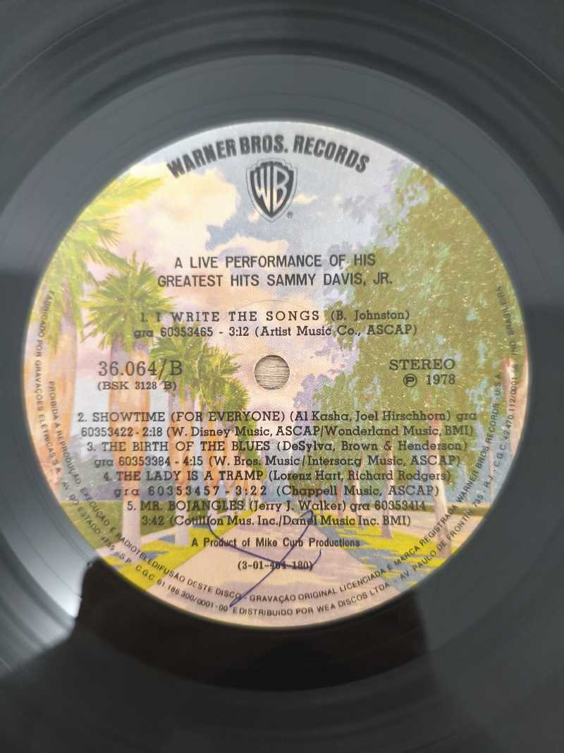 Lp Vinil Sammy Davis Jr Live Performance His Greatest Hits